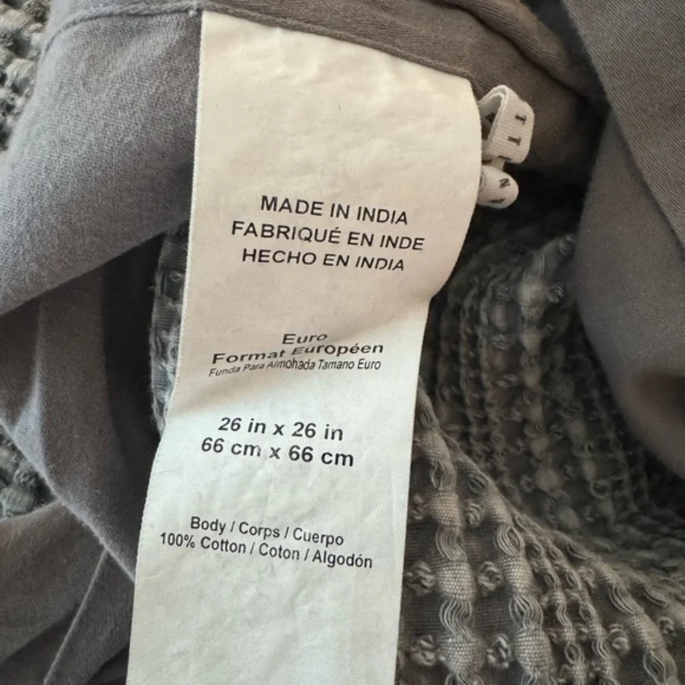 2 x Pottery Barn‎ Honeycomb Textured Grey Euro Pillow Covers 26 x 26